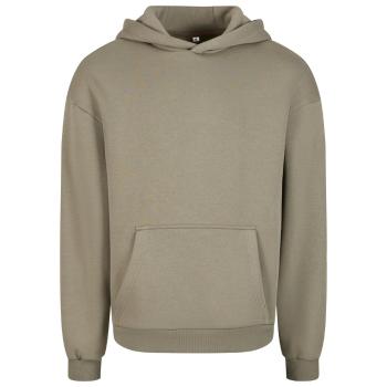 Build Your Brand Hebká pánská mikina přes hlavu Fluffy - Světlá olivová | 2XL