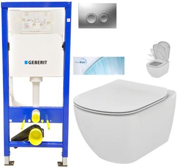 GEBERIT DuofixBasic s matným tlačítkem DELTA21 + WC Ideal Standard Tesi se sedátkem SoftClose, AquaBlade  458.103.00.1 21MA TE1