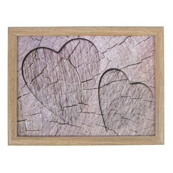 Podnos na nohy s motivem srdce ve stromu Hearts grey - 43*33*7cm RNLTBHS