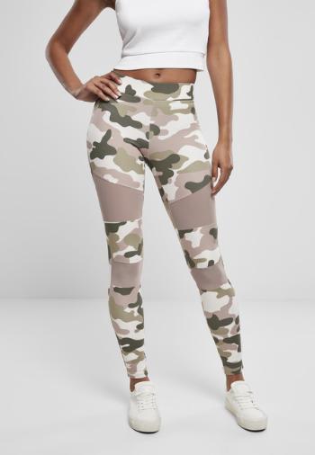 Urban Classics Ladies Camo Tech Mesh Leggings duskrose camo - XXL