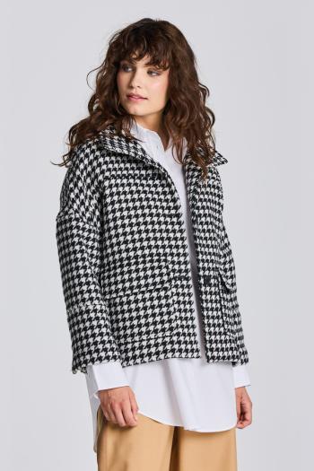 BUNDA GANT D1. HOUNDSTOOTH CROPPED JACKET EBONY BLACK