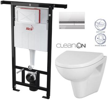 ALCADRAIN Jádromodul předstěnový instalační systém s chromovým tlačítkem M1721 + WC CERSANIT CLEANON PARVA + SEDÁTKO AM102/1120 M1721 PA1