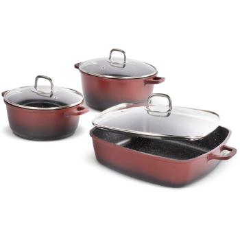 Lamart LT1285 Set de 6 farfurii Cast, roșu, roșu