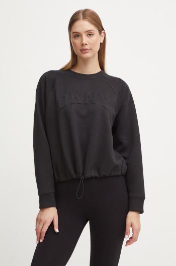 Mikina Dkny dámská, černá barva, s aplikací, DP4T9946