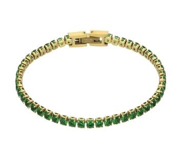 Marc Malone Tenisový pozlacený náramek Tessa Green Bracelet MCB23055G