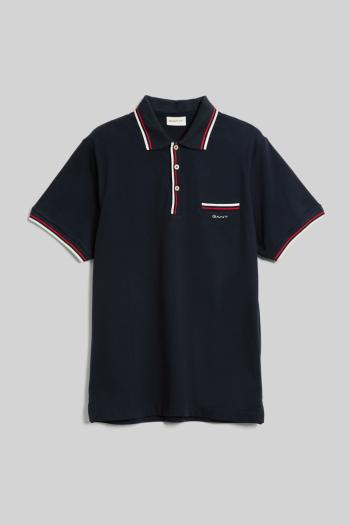 POLOKOŠILE GANT 2-COL TIPPING SS PIQUE POLO EVENING BLUE
