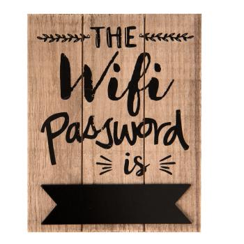 Nástěnná dřevěná cedule na heslo Wifi - 16*1*20 cm 6H1446