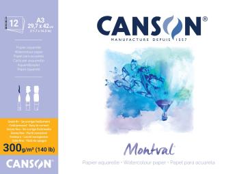 Canson Pad Montval Cold Pressed Skicář A3 300 g Natural White