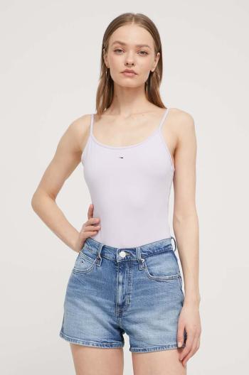 Body Tommy Jeans dámské, fialová barva, DW0DW17993