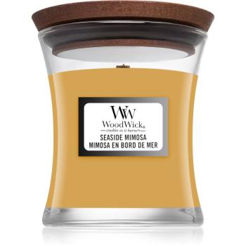 Woodwick Seaside Mimosa vonná svíčka s dřevěným knotem 85 g