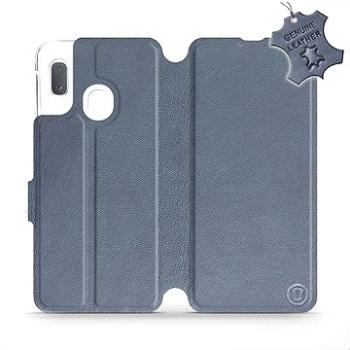 Flip pouzdro na mobil Samsung Galaxy A20e - Modré - kožené -   Blue Leather (5903226908271)