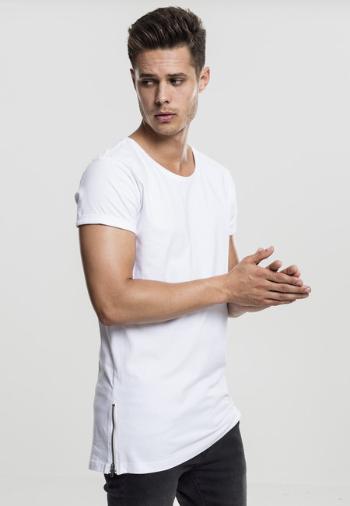 Urban Classics Long Shaped Side Zip Tee white - S