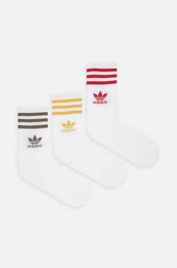 Ponožky adidas Originals 3-pack bílá barva, IX7511