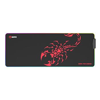 RGB Podložka pod myš, SCORP XL, černá, 800 x 300 mm, 4 mm, Marvo, USB Hub