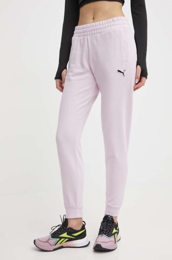 Bavlněné tepláky Puma BETTER ESSENTIALS fialová barva, 675989