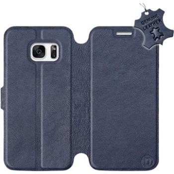 Flip pouzdro na mobil Samsung Galaxy S7 - Modré - kožené -   Blue Leather (5903226521098)