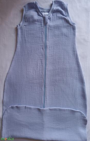 86-92-98-104-es Nyári duplagéz gyerekhálózsák egybehálózsák halványkék indigo