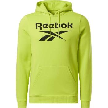 Reebok RI BIG STACKED LOGO HOOD Pánská mikina, světle zelená, velikost