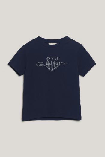 TRIČKO GANT RELAXED CONTRAST SHIELD T-SHIRT EVENING BLUE