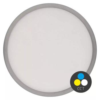 EMOS Stříbrný přisazený LED panel s tenkým rámečkem kulatý 225mm 21W CCT Premium ZM5243