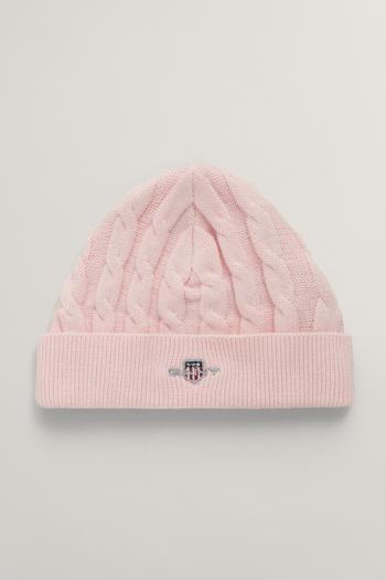 ČEPICE GANT SHIELD COTTON CABLE BEANIE CRYSTAL PINK