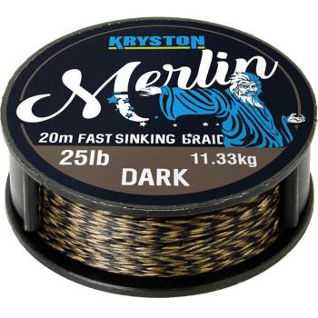 Kryston návazcová šňůrka merlin fast sinking braid černá 20 m-nosnost 35 lb