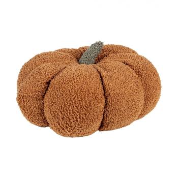 Oranžovo-hnědý dekorační polštář ve tvaru dýně Pumpkin - Ø 28*18 cm  KG033.008CH