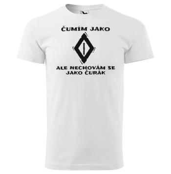 Tričko Čumím jako ♢  (Velikost: 5XL, Typ: pro muže, Barva trička: Bílá)