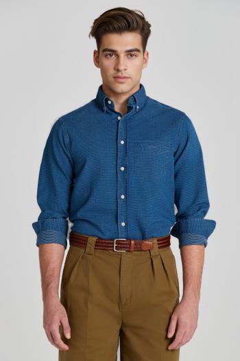 KOŠILE GANT REG INDIGO DOT SHIRT DARK INDIGO