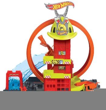 Játékszett Hot Wheels City Super tűzoltóállomás hurokkal