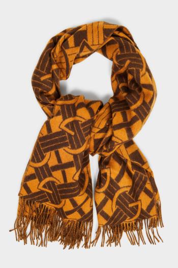 ŠÁLA GANT G PATTERN WOVEN SCARF CINNAMON BROWN