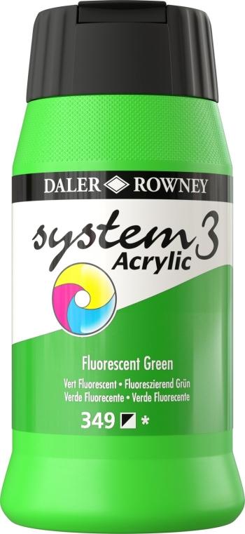 Daler Rowney System3 Akrylová barva Fluorescent Green 500 ml 1 ks