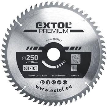 EXTOL PREMIUM kotouč pilový, O 250x3,0x30mm, 60T, 8803242 (8803242)