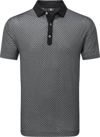 Footjoy Checker Print Lisle Mens Black/White XL Polo košile