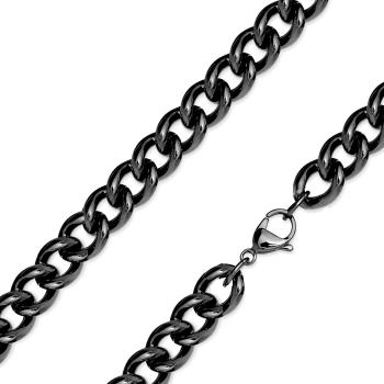 Retiazka z 316L ocele - zatočené okrúhle očká čiernej farby, 8 mm - Dĺžka: 485 mm