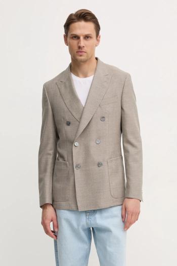 Vlnené sako BOSS béžová farba, 50535043