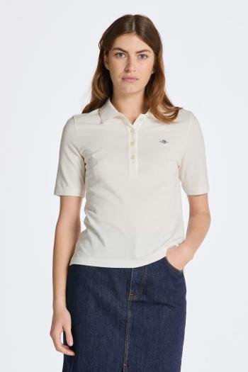 POLOKOŠILE GANT SLIM SHIELD SS PIQUE POLO EGGSHELL