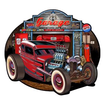 Nástěnná kovová cedule Route 66 - Garage - 50*1*43 cm 6Y5017