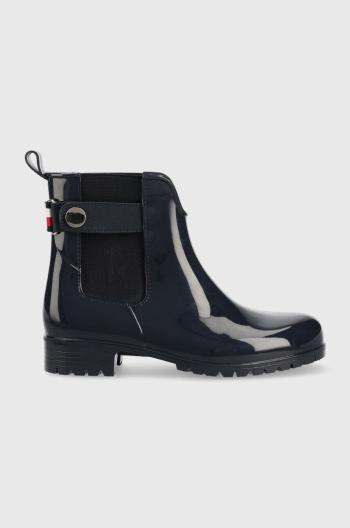 Holínky Tommy Hilfiger Ankle Rainboot With Metal Detail dámské, tmavomodrá barva