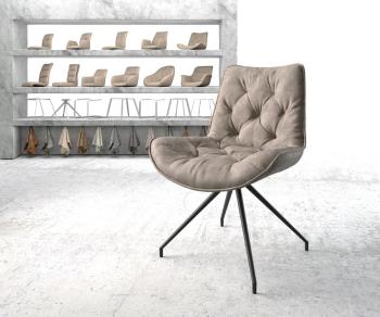 Otočná židle Taimi-Flex taupe vintage křížová podnož zúžená