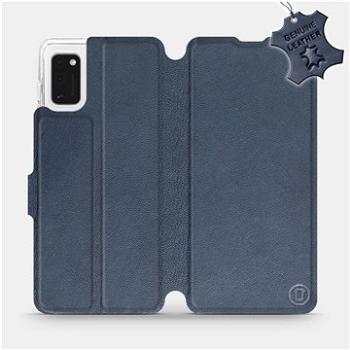 Flip pouzdro na mobil Samsung Galaxy A41 - Modré - kožené -   Blue Leather (5903516174096)