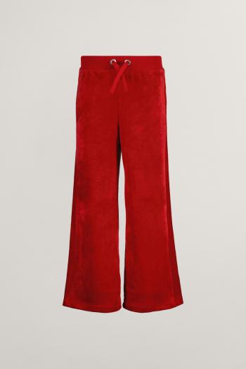 TEPLÁKY GANT STRAIGHT LEG VELOUR PANTS RUBY RED