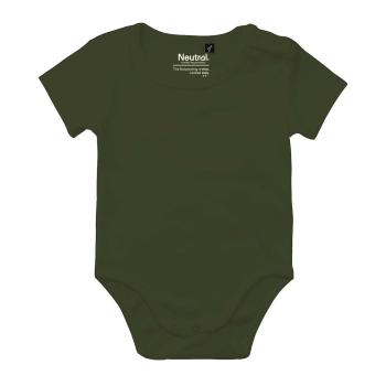 Neutral Dětské body s krátkým rukávem z organické Fairtrade bavlny - Military | 74