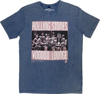 The Rolling Stones Tričko Voodoo Skulls Stone Wash Unisex Denim Blue S