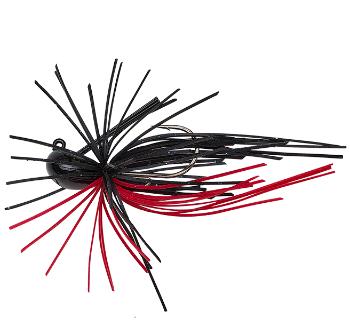 Savage gear skirt flirt jig sinking black red - 6,5 cm 7,5 g