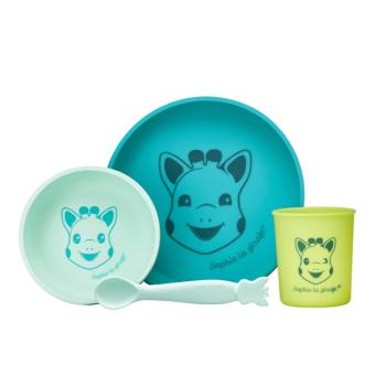 Sophie La Girafe Vulli Silicone Meal Set jídelní set Green 6m+