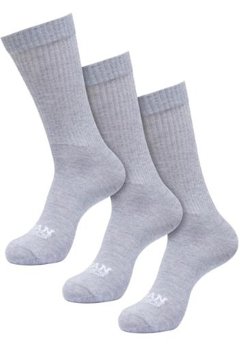 Urban Classics Simple Flat Knit Socks 3-Pack heathergrey - 39–42