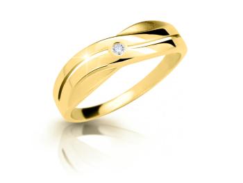 Cutie Jewellery Něžný prsten ze žlutého zlata se zirkonem Z6865-1562-10-X-1 52 mm