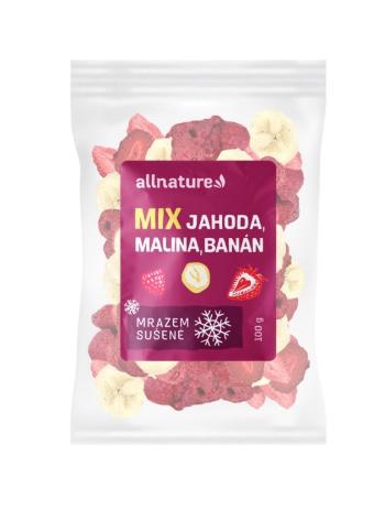 Allnature Mix lyofilizovaného ovoce jahoda, malina, banán 100 g