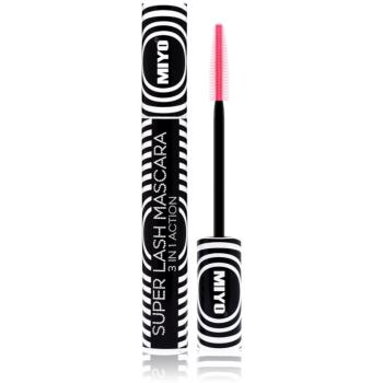 Miyo Super Lash 3 in 1 Action řasenka pro prodloužení, natočení a objem odstín Black 10 ml